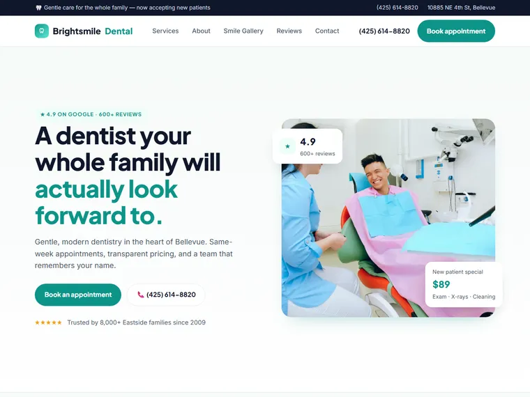 Brightsmile Dental website