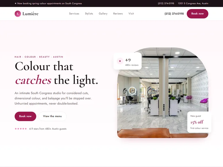 Lumière Salon website